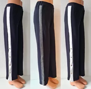 Damenhose Stoffhose mit breitem Bein Wide Legg Stretch Glitzer Element Lang - Bild 1 von 5