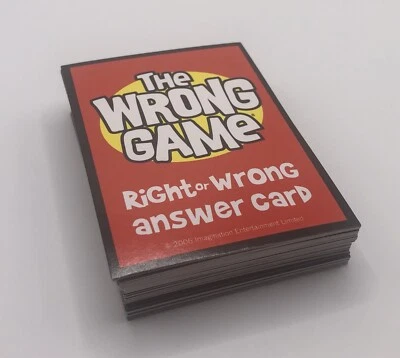 The Wrong Game Replacement Pieces Parts Set of 55 Right Wrong Question Cards - Image 1 of 4