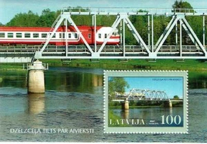 Souvenir sheet of LATVIA 2007 - Aiviekste railway bridge MNH - Picture 1 of 1