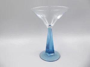 BOMBAY SAPPHIRE GIN COLLECTION REPLACEMENT MARTINI 6.5" GLASS SQUARE BLUE STEM - Picture 1 of 4