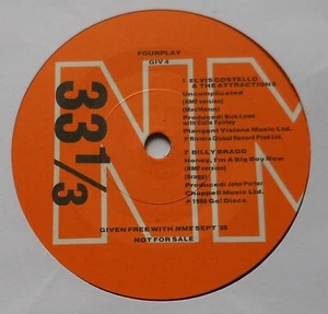 NME Fourplay 4-track 7" Vinyl EP 1986 Elvis Costello/Bragg/Mantronix/Miles Davis - Picture 1 of 5