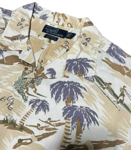 Polo Ralph Lauren Clayton vintage hawaiana da uomo taglia LT camicia manica corta con bottoni - Foto 1 di 7