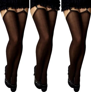 KLASSIKER!! 4 Paar warme dicke Strapsstrümpfe braun choco Strapse 67 den S-XL - Imagen 1 de 2