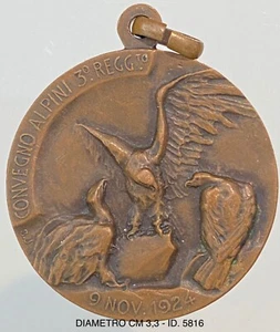 ALPEN KONGRESS 3. REGIMENT 1924 MEDAILLE ANAI SEZ. TURIN KÖNIGREICH ITALIEN - Bild 1 von 6