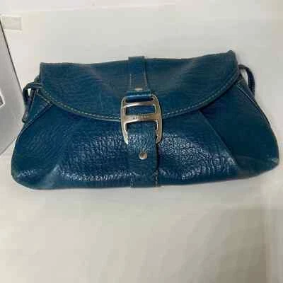 Bolso Hogan Cartera Cuero Hecho en Italia Verde Oscuro Azul  Foto 1 de 4
