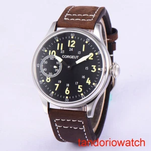44mm corgeut black dial 17jewels 6497 mechanical hand winding movement men watch - Picture 1 of 8