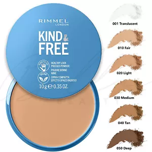 RIMMEL Kind & Free Healthy Look Natural Finish Pressed Powder 10g *CHOOSE SHADE* - Picture 1 of 30