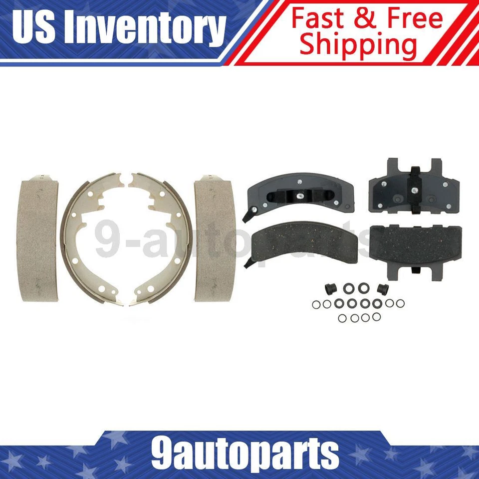 Pastillas de freno delanteras traseras de cerámica + zapatas de freno para GMC C1500 1992-1999 Foto 1 de 4