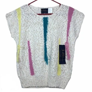 Deadstock VTG LeSah LeRoy knitwear woman's size medium M short sleeve sweater - Picture 1 of 12