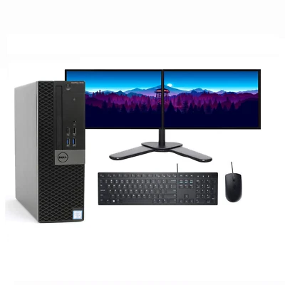 Dell PC Bundle 2x22'' Monitors Intel Core i5 6th Gen 2TB SSD 32GB DDR4 Windows11 - Image 1 of 4
