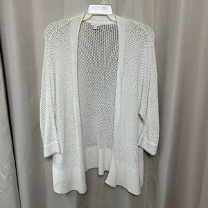 J. Jill Open Knit Cardigan Sweater Women's Size XL Petite Ivory - Picture 1 of 9