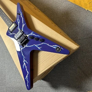 Chitarra Elettrica Personalizzata Blue Lightning Solid FR Bridge Nero Hardware - Foto 1 di 15