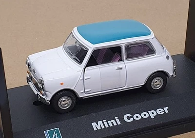Cararama 1/43 Scale Diecast CARA12 - Mini Cooper - White/Blue - Image 1 of 4