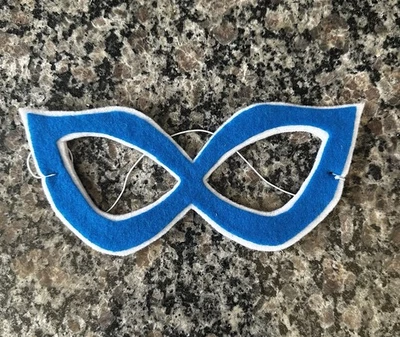 Children’s Blue Felt Super Hero Cat Eyes Mask - Image 1 of 2