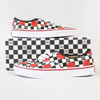 Vans X Valentino VLogo Red Polka Dot Sneakers In Black & White - Size W 8/M 6.5 - Image 1 of 4