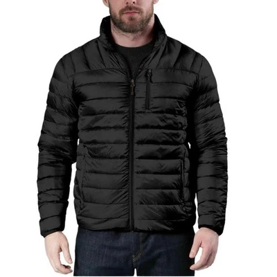 HAWKE & CO Packable Down Feather Jacket Men S Black Lightweight Outdoor Travel  - Image 1 of 4