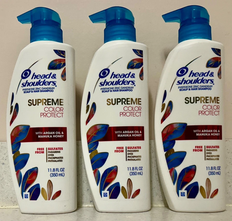 CHAMPÚ 3 Head & Shoulders Supreme Color Protect - con argán y manuka - 11,8 oz Foto 1 de 1