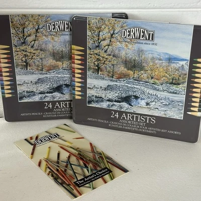 Juego De Colección De 2 Lápices De Colores Derwent Artists Lata 36 Cada Uno Nuevo Sin Usar Foto 1 de 4