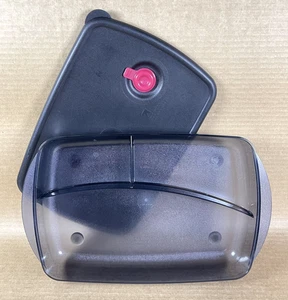 Tupperware Vent N Serve Divided Microwave Container Black #3990 New - Picture 1 of 3