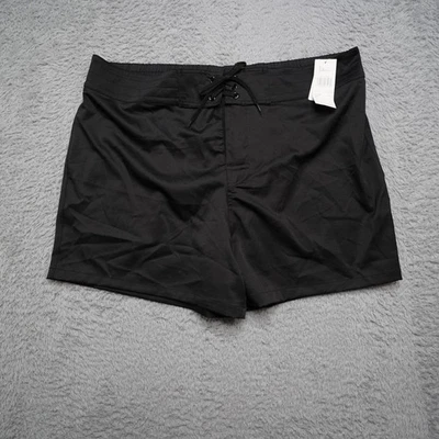 Leilani Swim Shorts Womens 18W Black Swimsuit Bottoms Plus Size Beachy NWT - Image 1 of 4