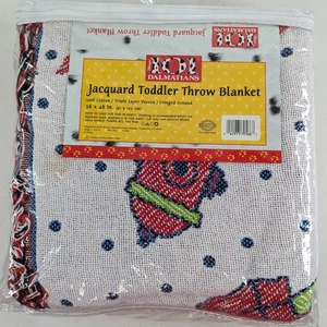 Manta tejida triple capa Disney 101 Dálmatas 36x48 vintage - Hecha en EE. UU. - Imagen 1 de 5