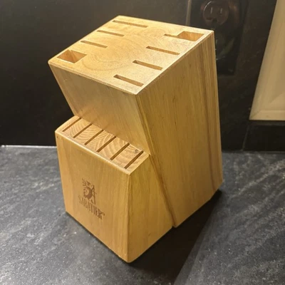 Bloque de cuchillos SABATIER, cubiertos de madera bloque de almacenamiento de madera natural - 14 ranuras Foto 1 de 4