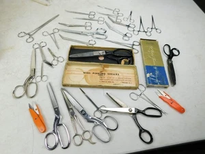Large Lot 30 Scissors Sewing Fabric Medical ++ Wiss Pinking Shears - Hy-Test - Picture 1 of 9