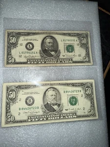 Lot (2) $50 Bank Notes 1981/1990 - Picture 1 of 2