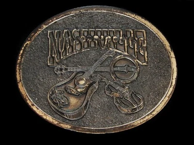 NF17148 复古 20 世纪 70 年代 * 纳什维尔 (GUITAR、FIDDLE 和 BANJO) * 音乐皮带扣 — 第 1/2 张图片