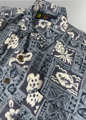 Camisa Hawaiana Roundy Bay De Colección Para Hombre Talla Grande Azul Floral Rayón Usada en Excelente Condición Foto 1 de 4