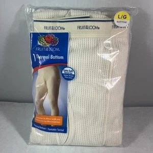 Vtg Fruit of the Loom Men's Thermal Bottom Size L (38) White Natural Soft New - Picture 1 of 6