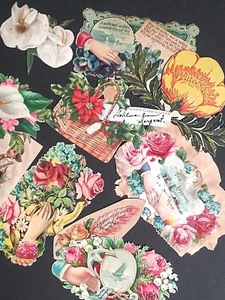 Victorian Die Cut Embossed Advertising Calling Visiting Card Lot c1880s (Qty 10) - Picture 1 of 10
