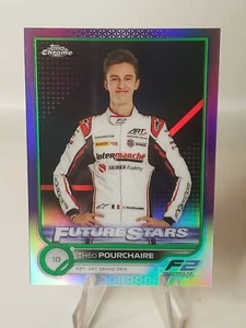 Topps Theo Pourchaire Future Stars 2022 cromo Fórmula 1 púrpura y verde SP #86 - Imagen 1 de 2