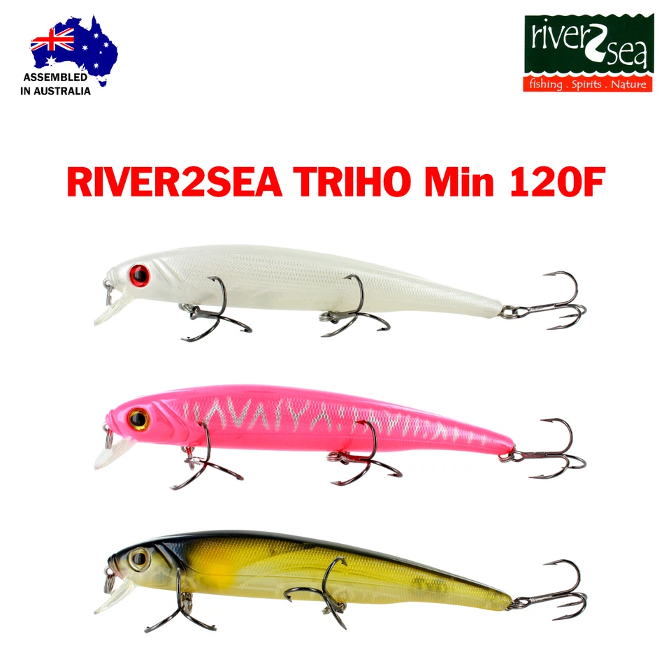 RIVER2SEA TRIHO Min 120F 12 cm, 14,5 g Australian Flotante Pesca Wobbler Foto 1 de 1