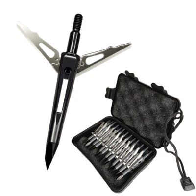 SOSOSHOOT 12Pcs Killzone Crossbow Broadheads 100 Grain 2 Inch Cutting Spring Clip Tips