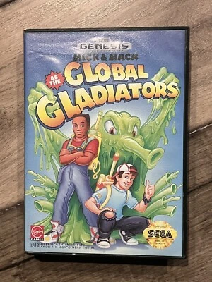 Mick &  Mack Global Gladiators (Sega Genesis, 1992) CIB COMPLETE IN BOX MANUAL - Image 1 of 4