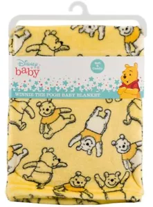 Disney Winnie The Pooh Soft Baby Blanket 1 Ply Fleece Throw "Happy Days" - Picture 1 of 1