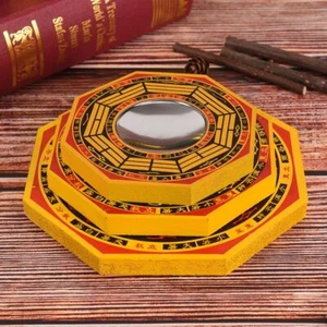 Ancient Bagua Feng Shui Mirror Lucky Bagua Wooden Mirror Fengshui Town House - Picture 1 of 17