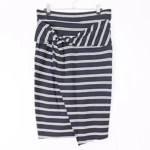 Seed Heritage Faux Wrap Pencil Size S Skirt Black White Breton Striped Stretch - Picture 1 of 10