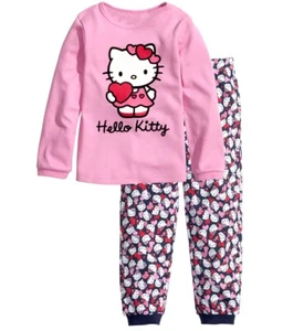 NEW Disney Cartoon Print Girls Long Sleeve 2-Piece Set Pajama - Picture 1 of 12