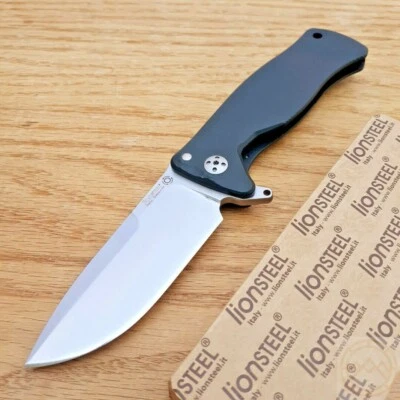 LionSTEEL SR11 Folding Knife 3.5 Sleipner Tool Steel Blade Black Aluminum Handle - Image 1 of 4