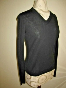 J. Crew Women’s cotton blend black V neck sweater top long sleeves pullover - XS - Picture 1 of 7