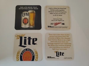 4) Posavasos Miller Lite 2014 2 grandes cervezas gran responsabilidad y 2 Miller Time - Imagen 1 de 3