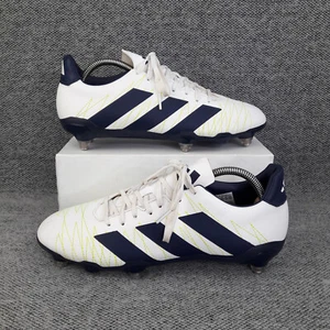 Adidas Mens Rugby Boots UK 8 White Navy Kakari SG Soft Ground Shoes EUR 42 Adult - Imagen 1 de 16