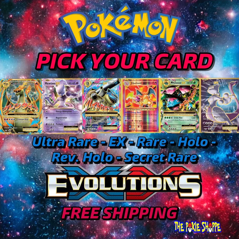 2016 Pokemon XY EVOLUTIONS Complete Your Set/Pick Card - EX/Rev Holo/Holo M/NM - Image 1 of 1