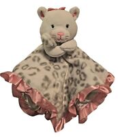 Okie Dokie Pink Kitty Cat Heart Baby Blanket Security Lovey Soft Plush Fleece