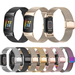 For Fitbit Charge5 6 Stainless Steel Metal Milanese Mesh Buckle Watch Band Strap - Picture 1 of 19