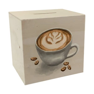 Trinkgeld Kaffeekasse Spardose aus Holz - Bild 1 von 6