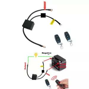 12V Universal Motorcycle Quad ATV Battery Disconnect Switch with 2pcs Remote - Picture 1 of 12