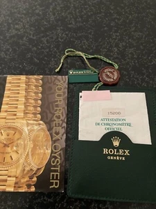 Rolex 15200 Guarantee Case Booklet tag Set Watch Accessories ROLEX N Serial - Picture 1 of 3